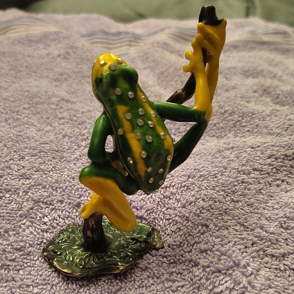 Vibrant Green and Yellow Frog Ornament